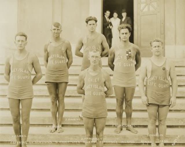 Coney Island lifeguards (getting photobombed)