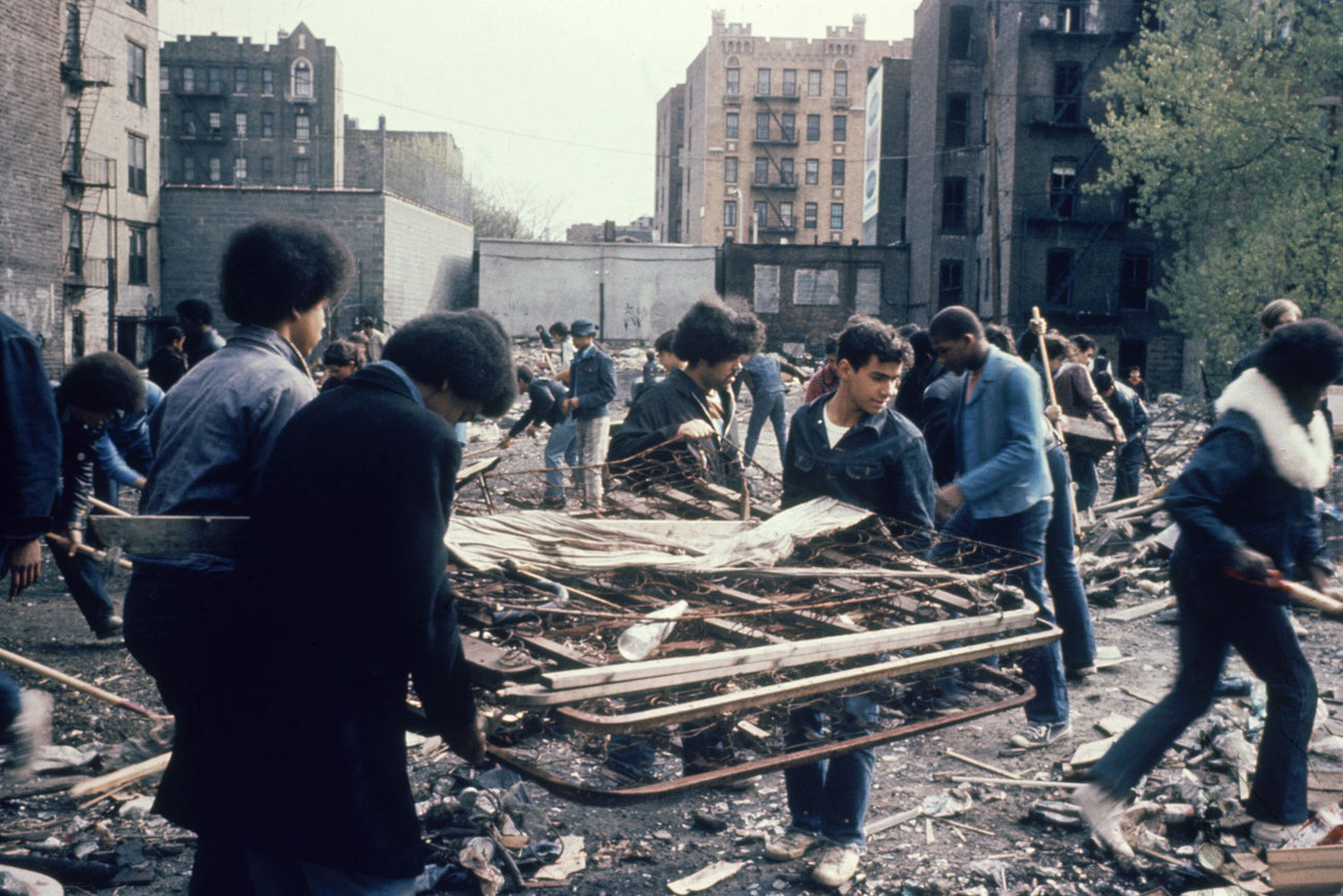 Reapers gang members try to clean up their South Bronx neighborhood, 1972.