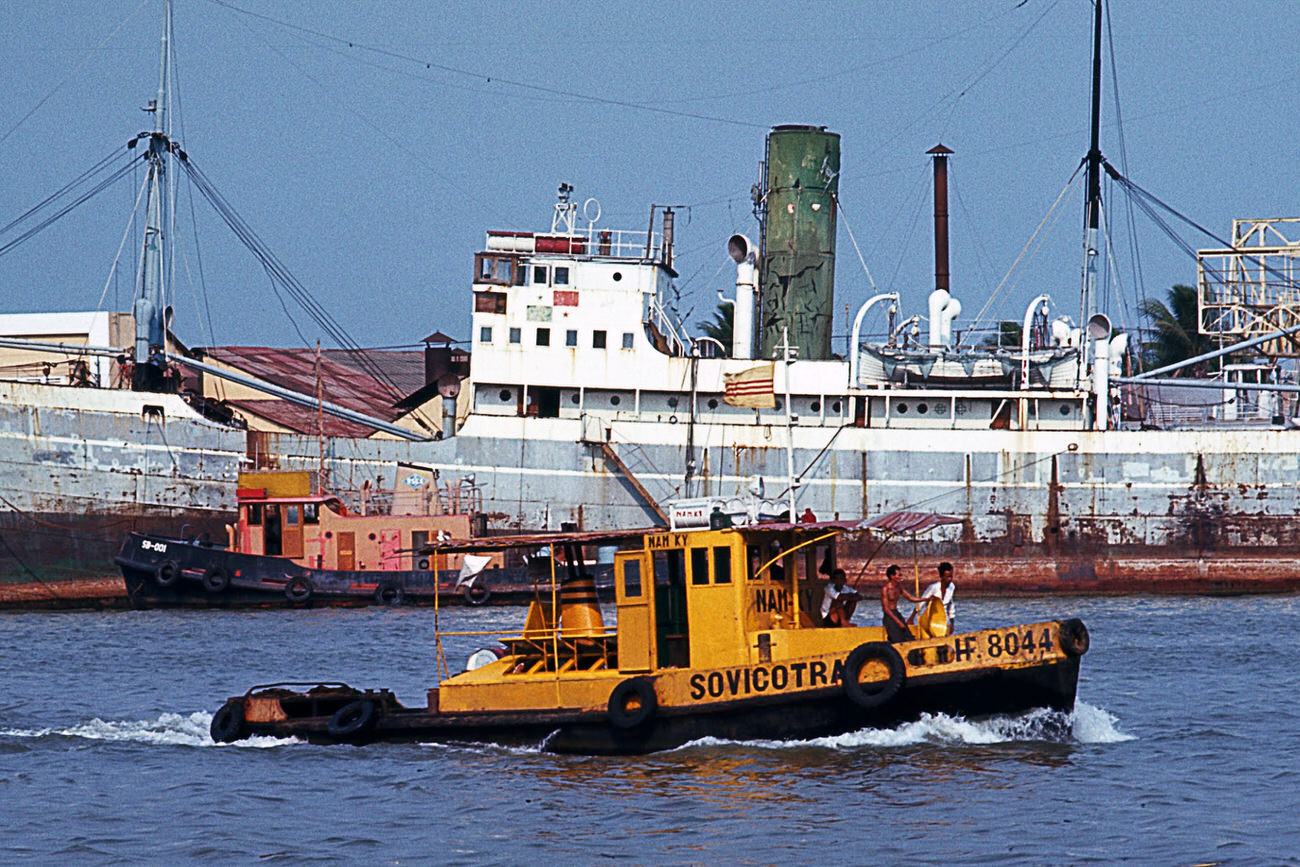 A tugboat on the Saigon River, 1968.