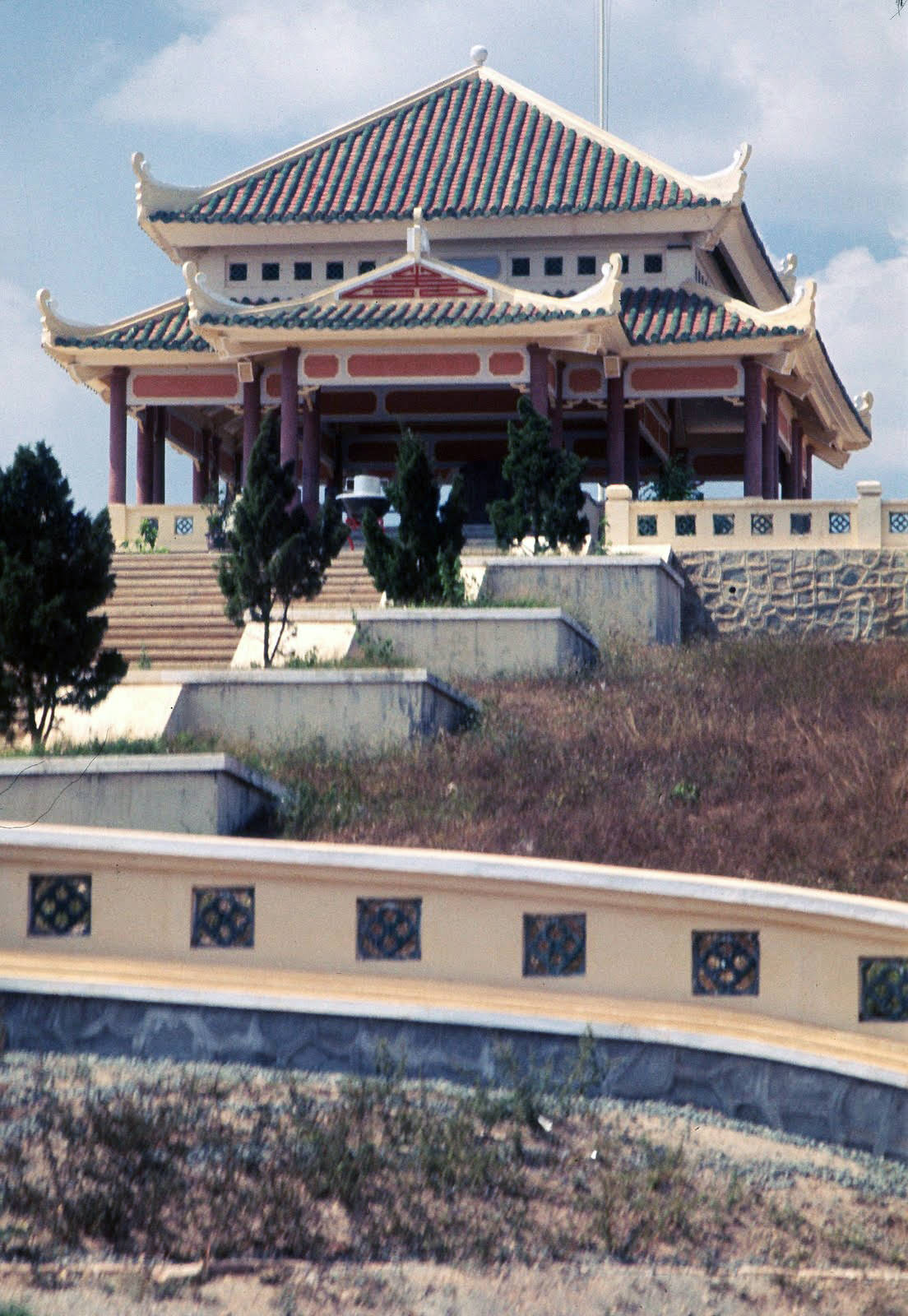 A temple on the Bien Hoa Highway, ARVN cemetery, 1968.