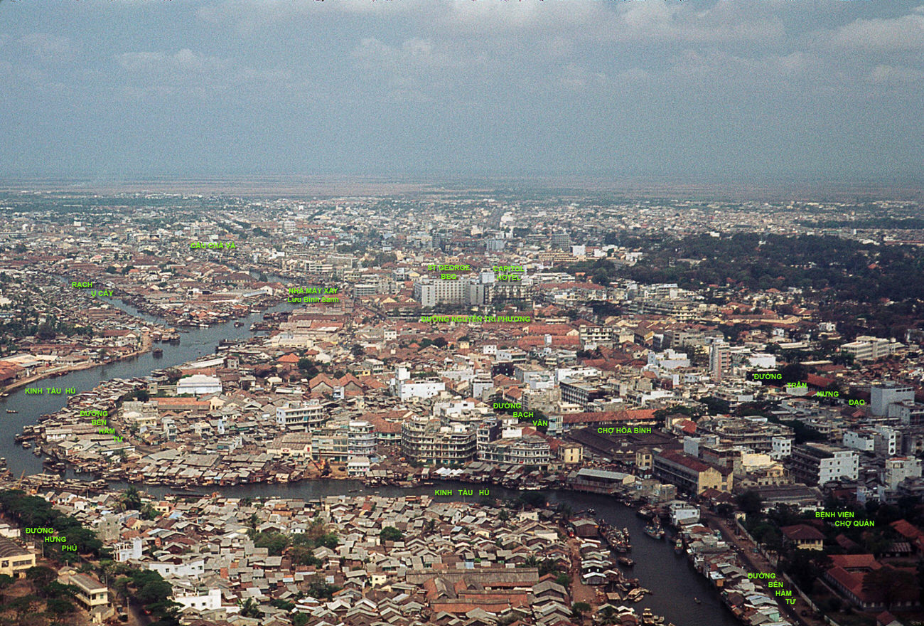 An aerial view of Saigon, 1968.