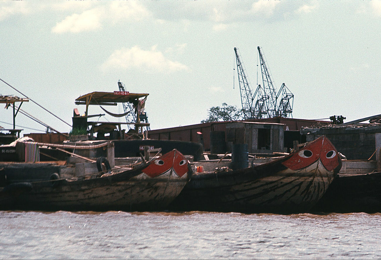 A barge on the Saigon River, 1968.