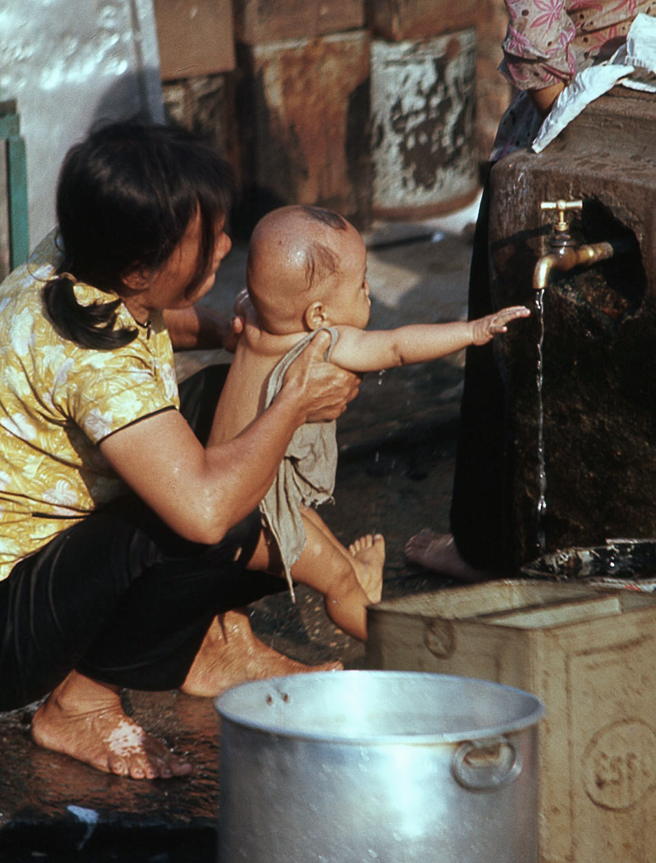 Barges on the Saigon River, 1968.