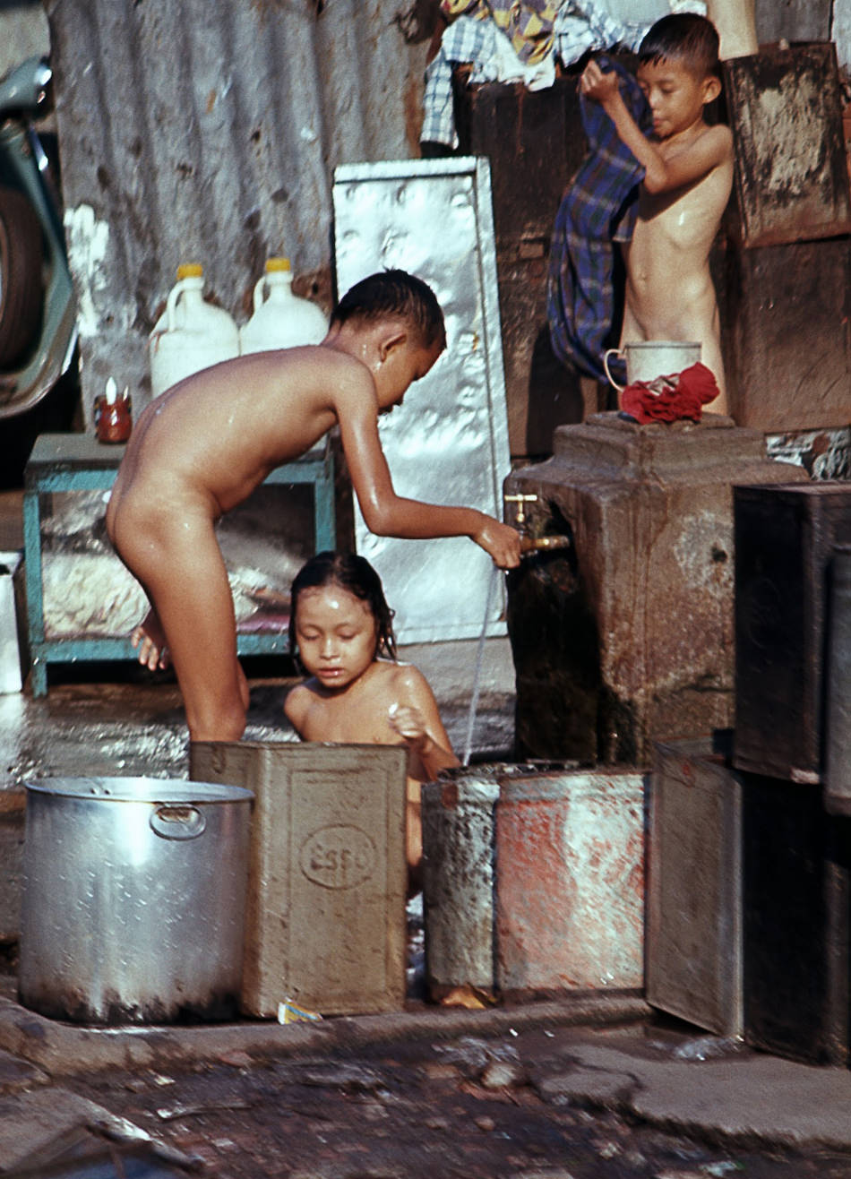 Bath time in Saigon, 1968.