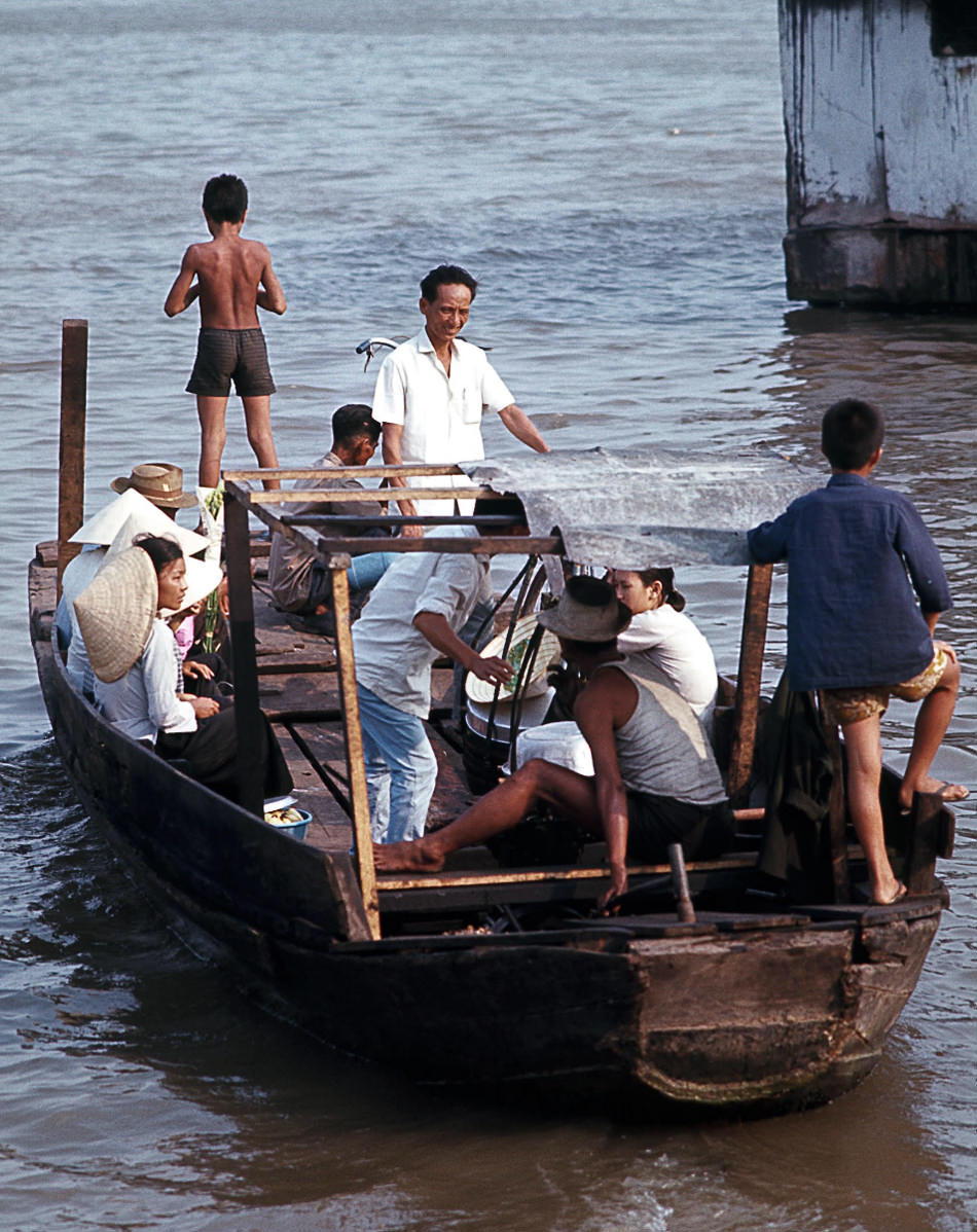 A ferry on the Saigon River, 1968.