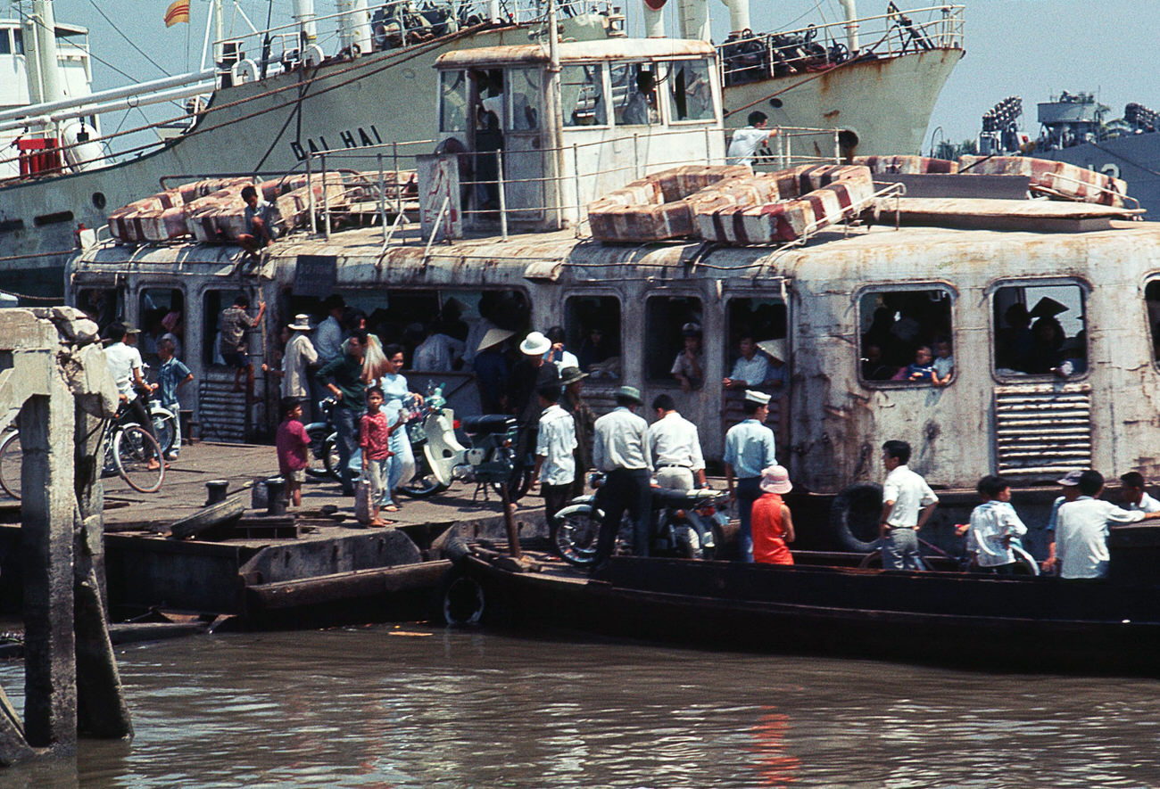 A ferry on the Saigon River, 1968.