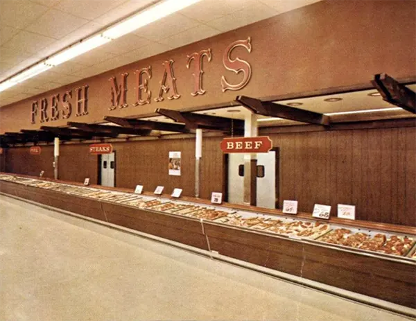 Fisher Foods meat department, 1967.