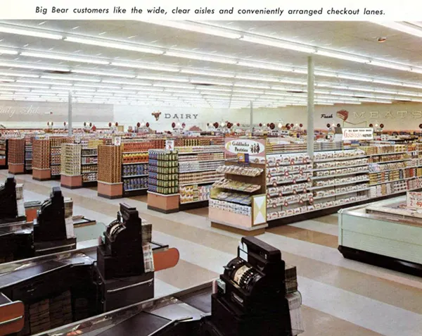 Big Bear supermarket scene, 1961.