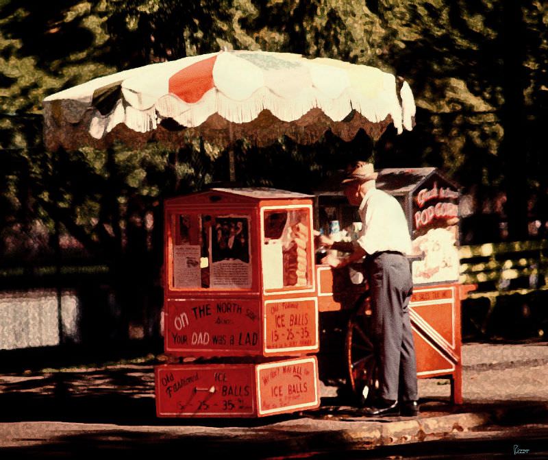 Popcorn man, 1970s.