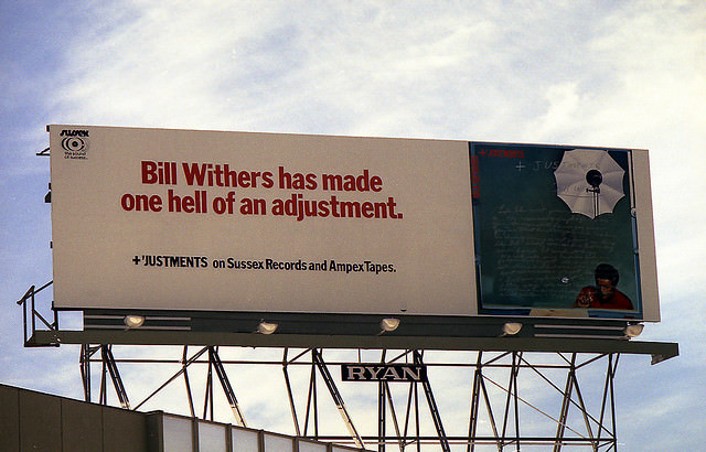 Vintage Music Billboards on Sunset Boulevard, California from the Mid-1970s