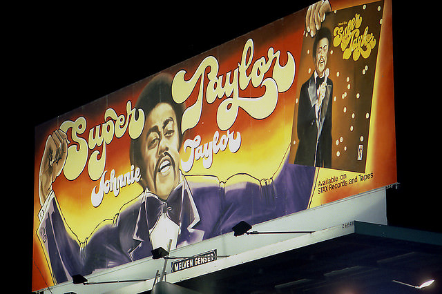 Vintage Music Billboards on Sunset Boulevard, California from the Mid-1970s