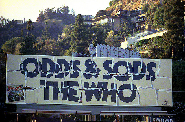 Vintage Music Billboards on Sunset Boulevard, California from the Mid-1970s