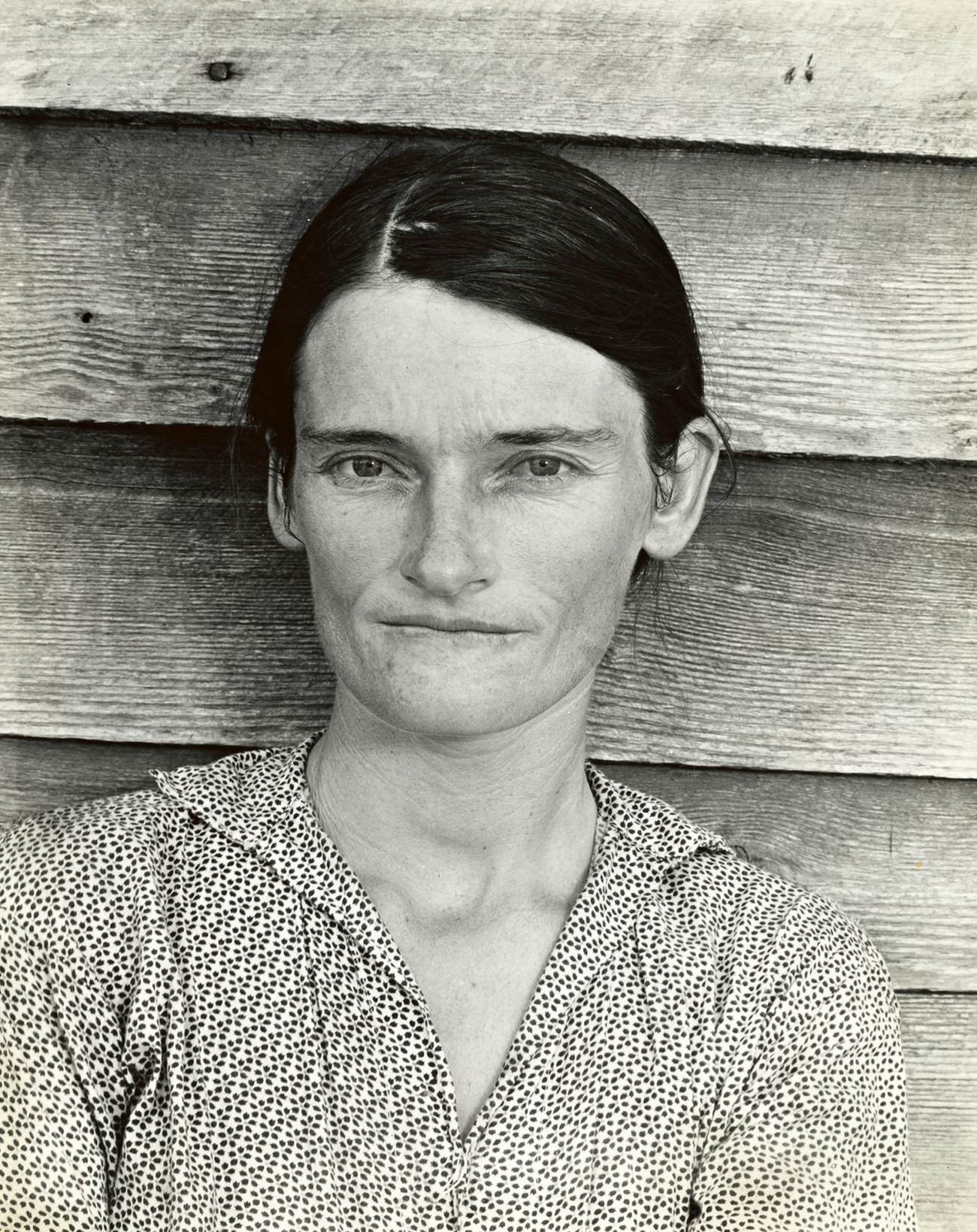 Allie Mae Burroughs, wife of a cotton sharecropper in Hale County, Alabama, 1935.