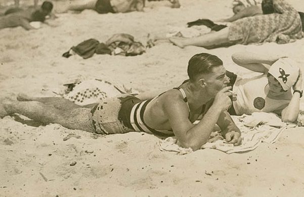 Beach scene, 1930s.