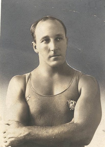 Cecil Healy in a Manly Surf Life Saving Club swimsuit.