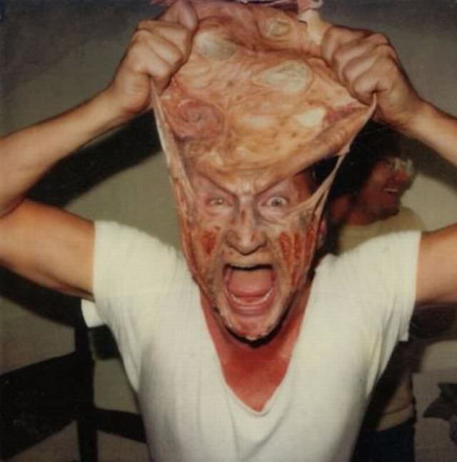 Freddy Krueger stretching his face.