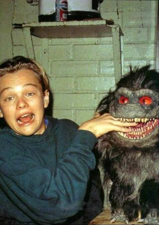 Leonardo DiCaprio on the set of “Critters 3”