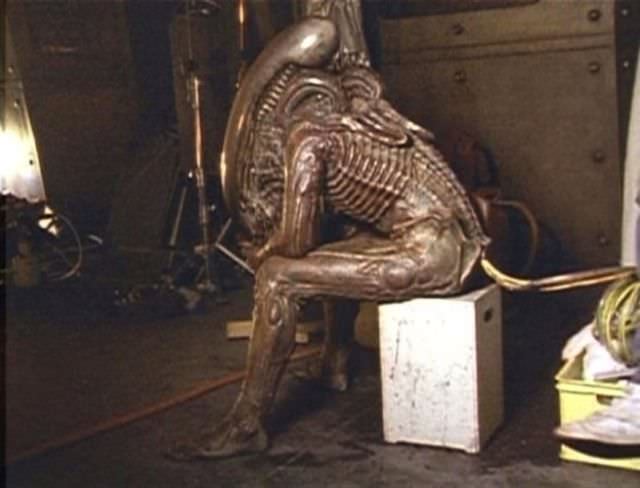 Taking a break on the set of “Aliens”