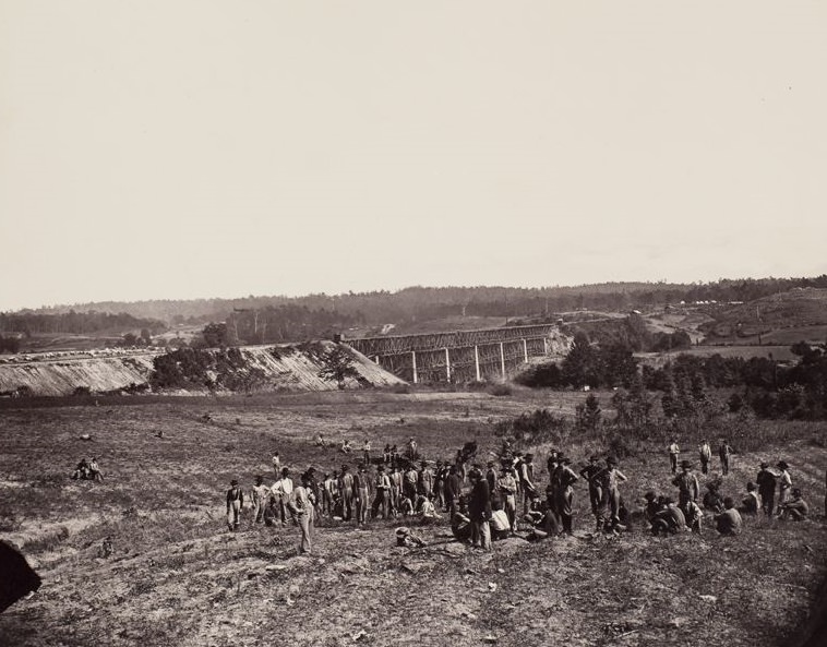 Railroad bridge across Chattahoochee River, Georgia, 1865