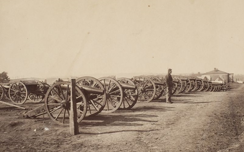 View of park of artillery captured at the Battle of Chattanooga, 1865