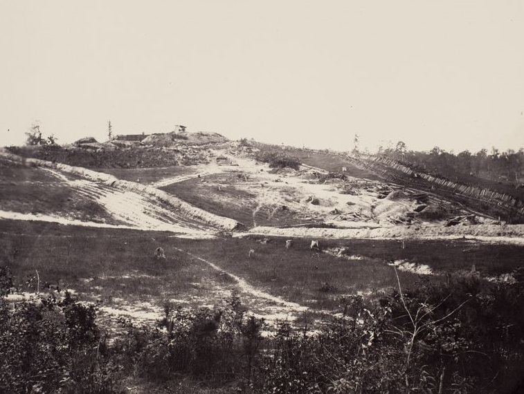 View of Rebel fortifications, Atlanta, Georgia, 1865