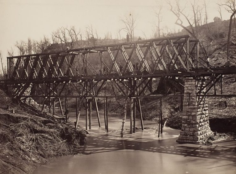 Chattanooga, Tennessee: Railroad bridge across Chattanooga Creek, 1865