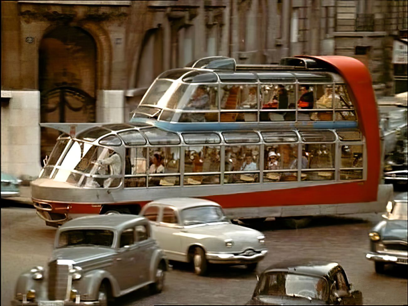 A Vision in Glass and Steel: The Futuristic Citroën U55 Double-Decker Bus of 1950s Paris