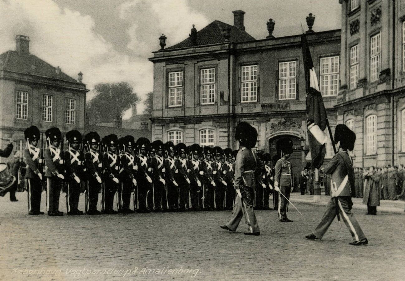 The Royal Guard at Amalienborg Palace, Copenhagen, Denmark, 1930s