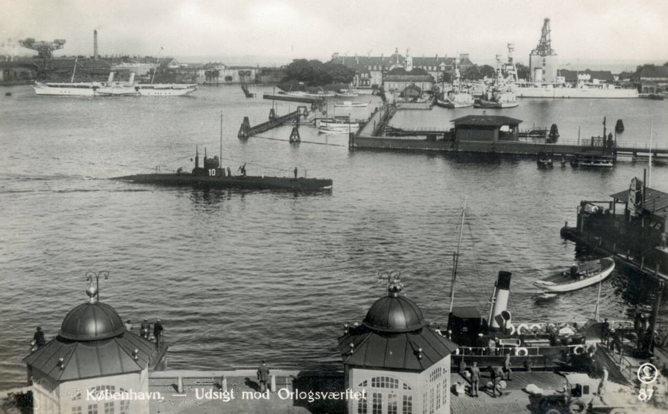 Copenhagen Naval Dockyard and submarine, Denmark