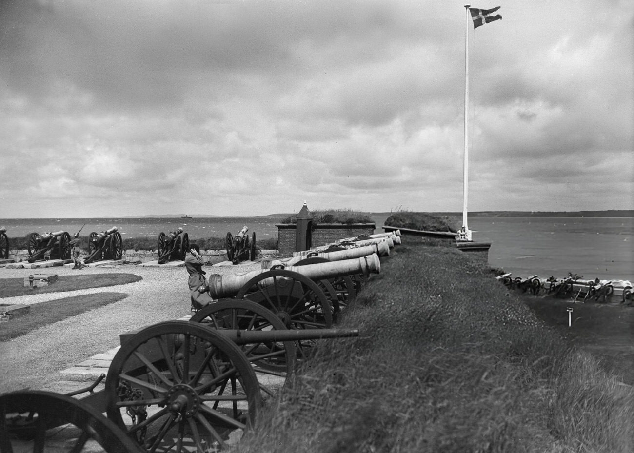 Kronborg Castle cannons, Helsingør, Denmark, 1934