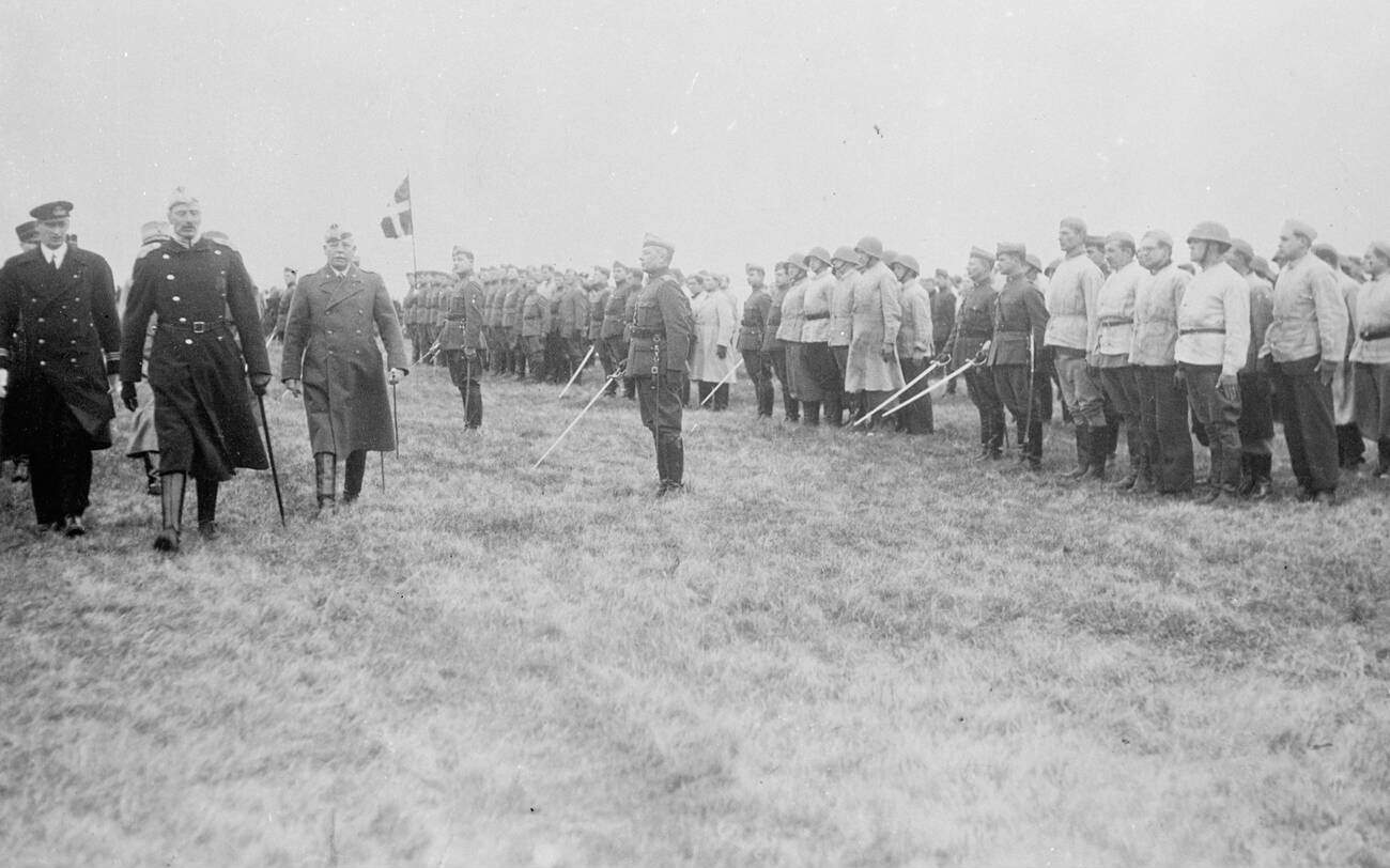 King Christian X inspecting the Danish Voluntary Corps, 1936