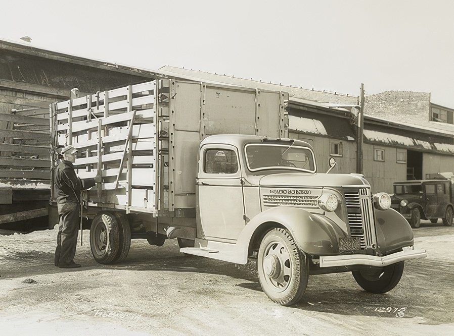 Model T 16B - G 1A at a loading area.