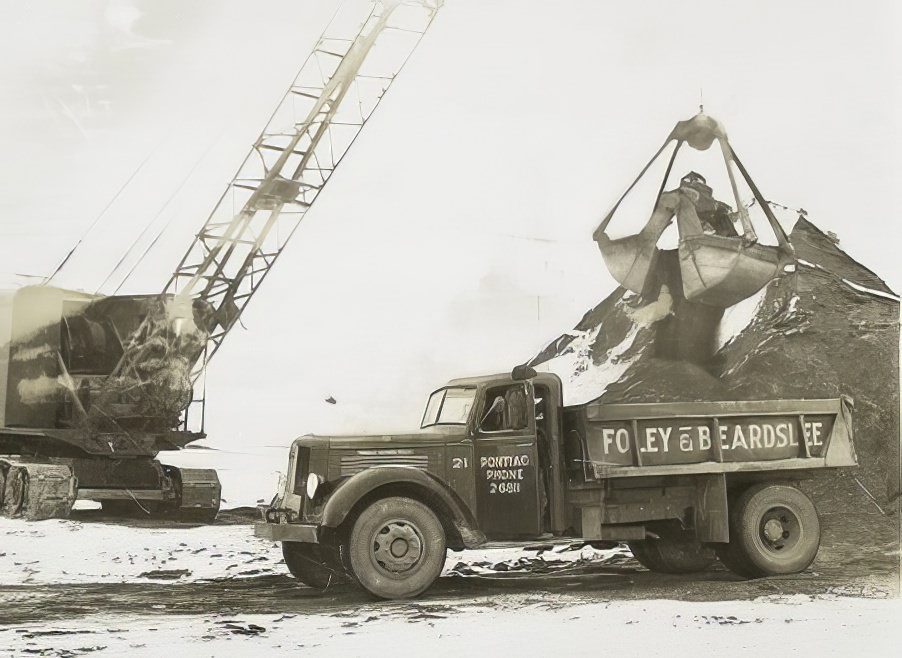 General Motors Truck used for loading sand and gravel by Foley & Beardslee.