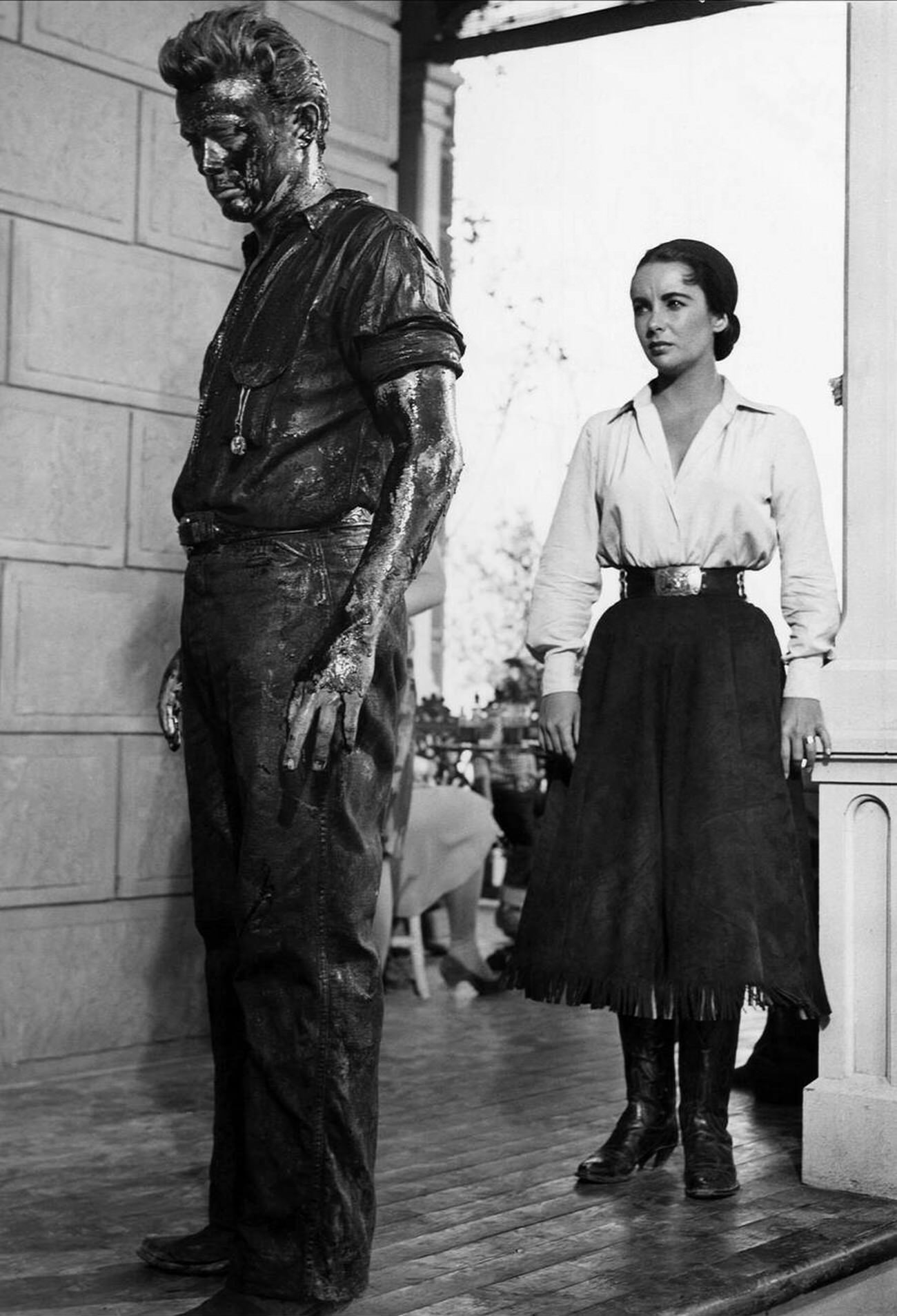 James Dean and Elizabeth Taylor in ‘Giant’, 1956.