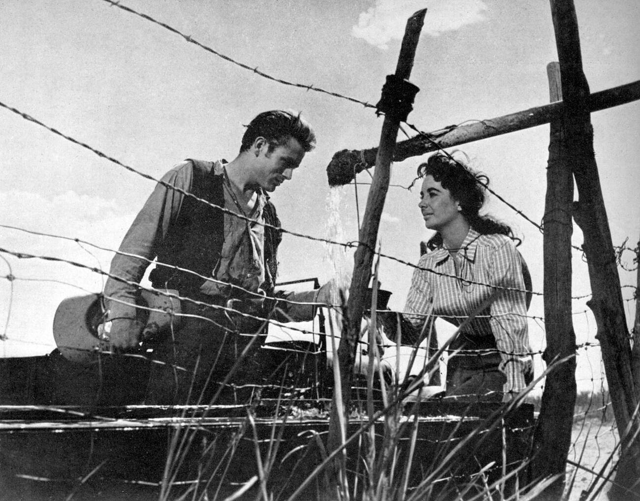 James Dean and Elizabeth Taylor in ‘Giant’, 1956.