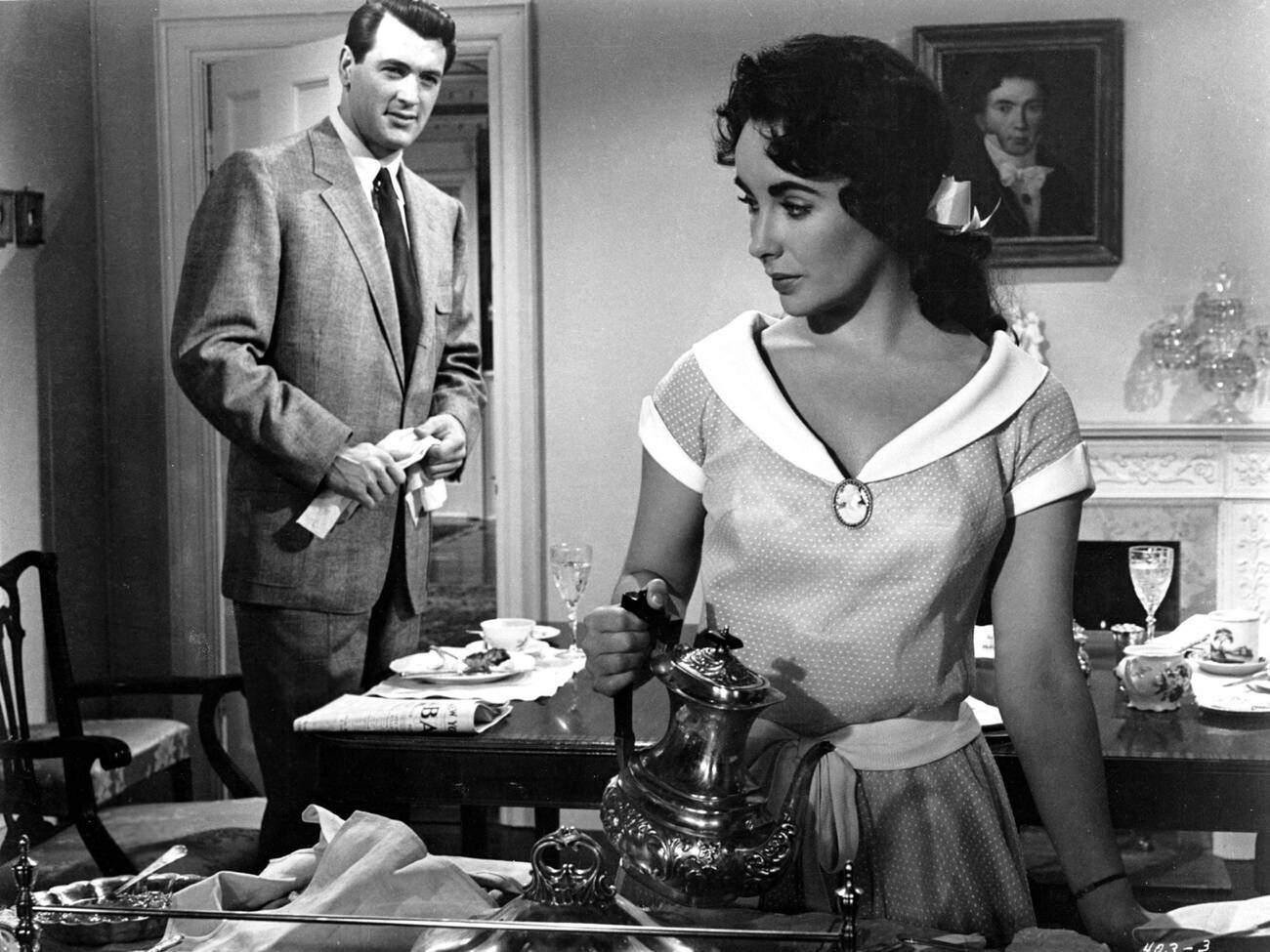 Elizabeth Taylor and Rock Hudson in ‘Giant’, 1956.