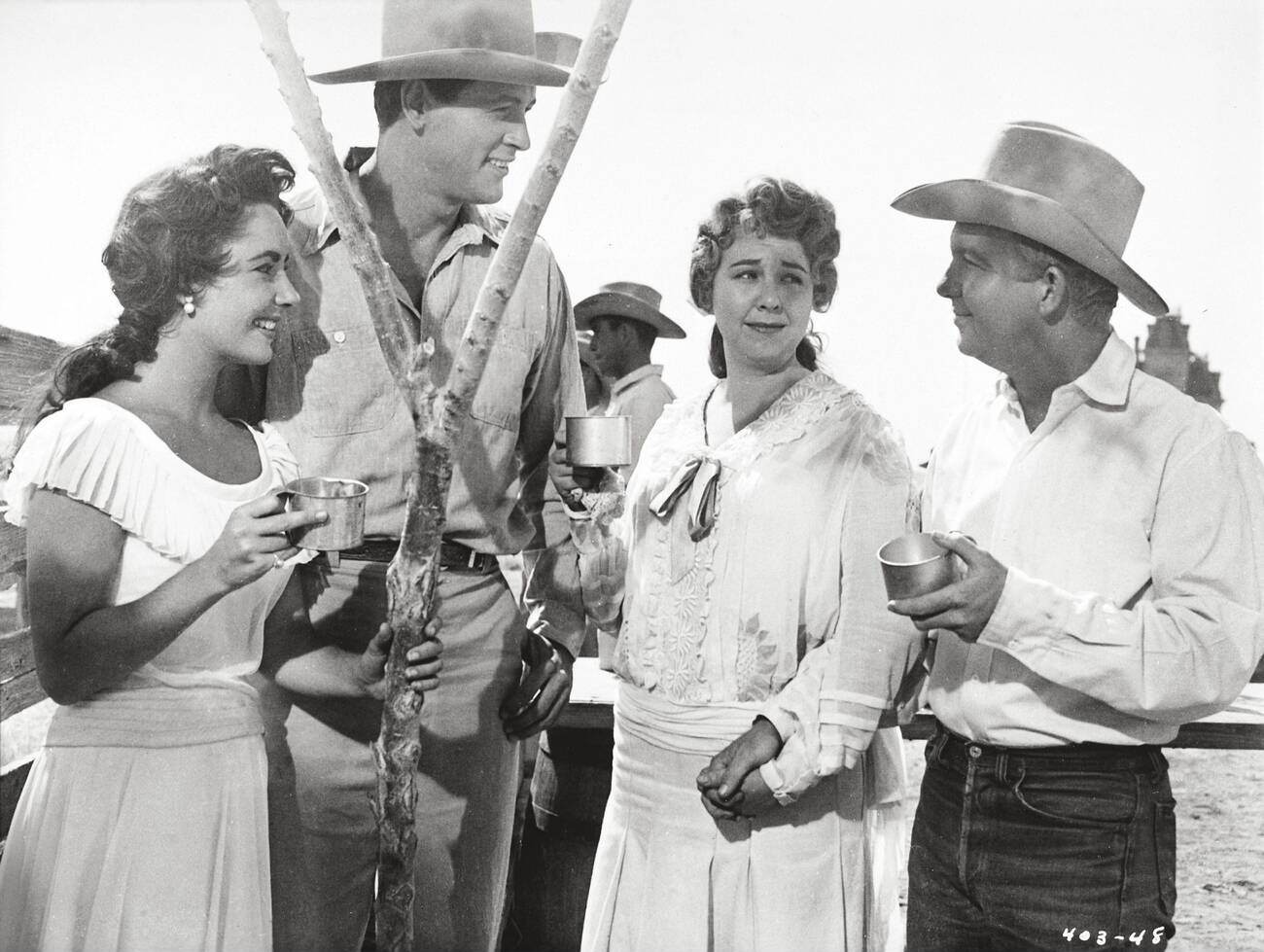 Rock Hudson and Elizabeth Taylor in ‘Giant’, 1956.