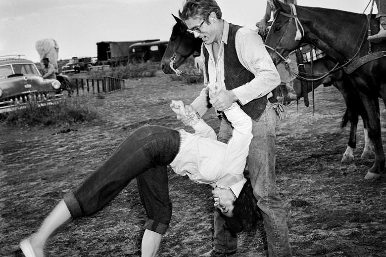 James Dean and Elizabeth Taylor in ‘Giant’, 1956.