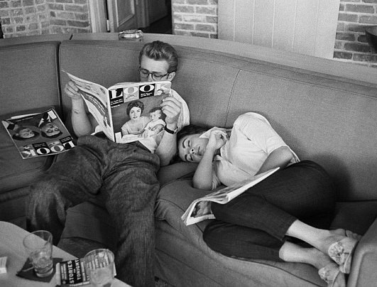 James Dean and Elizabeth Taylor in ‘Giant’, 1956.