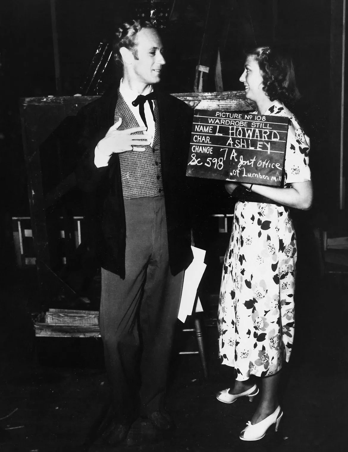 Leslie Howard, as Ashley Wilkes, on the set of Gone with the Wind in 1939.