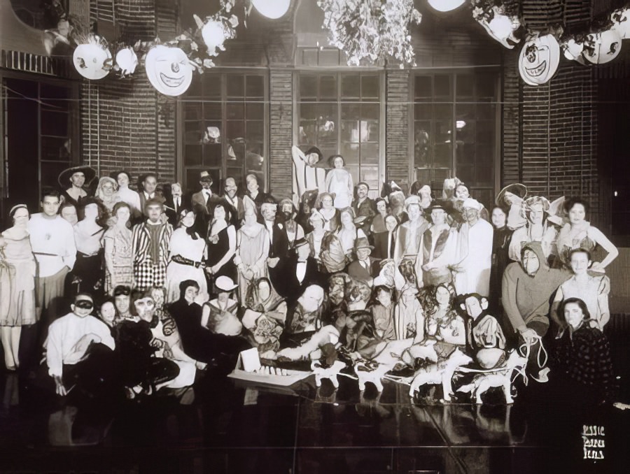 Halloween party at the Hotel Allerton, Chicago, 1934