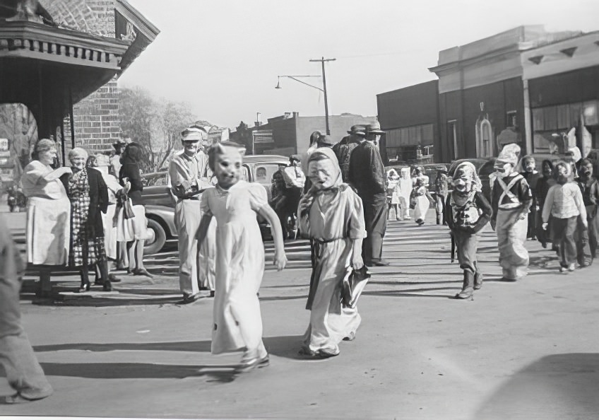 Children Trick or treating, 1950