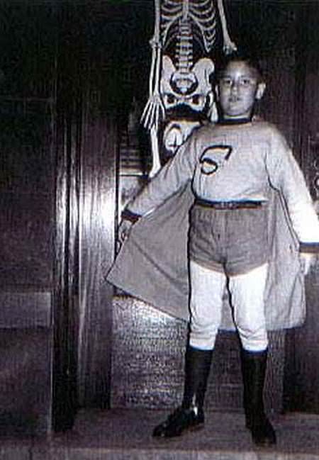 Kid in superman outfit, 1954