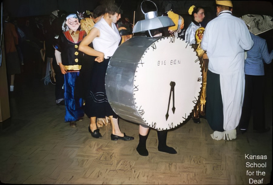 School for the deaf Kansas Halloween dance, 1958