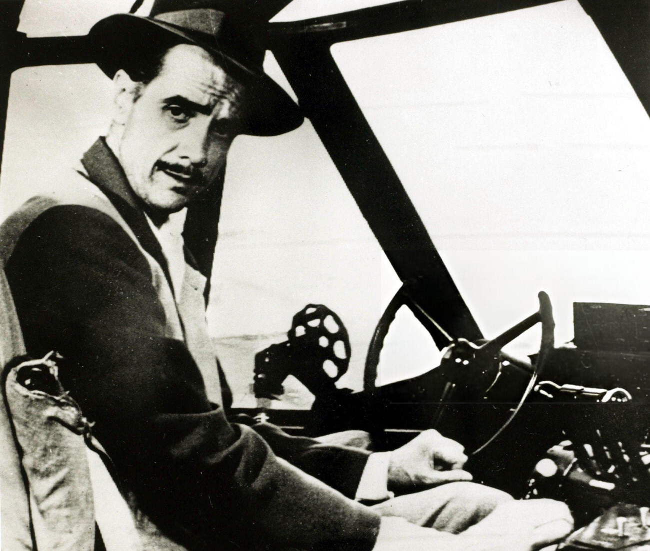 Howard Hughes at the controls of the Spruce Goose, 1947.