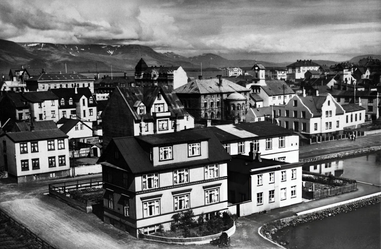 Houses in Reykjavik, Iceland, 1930.