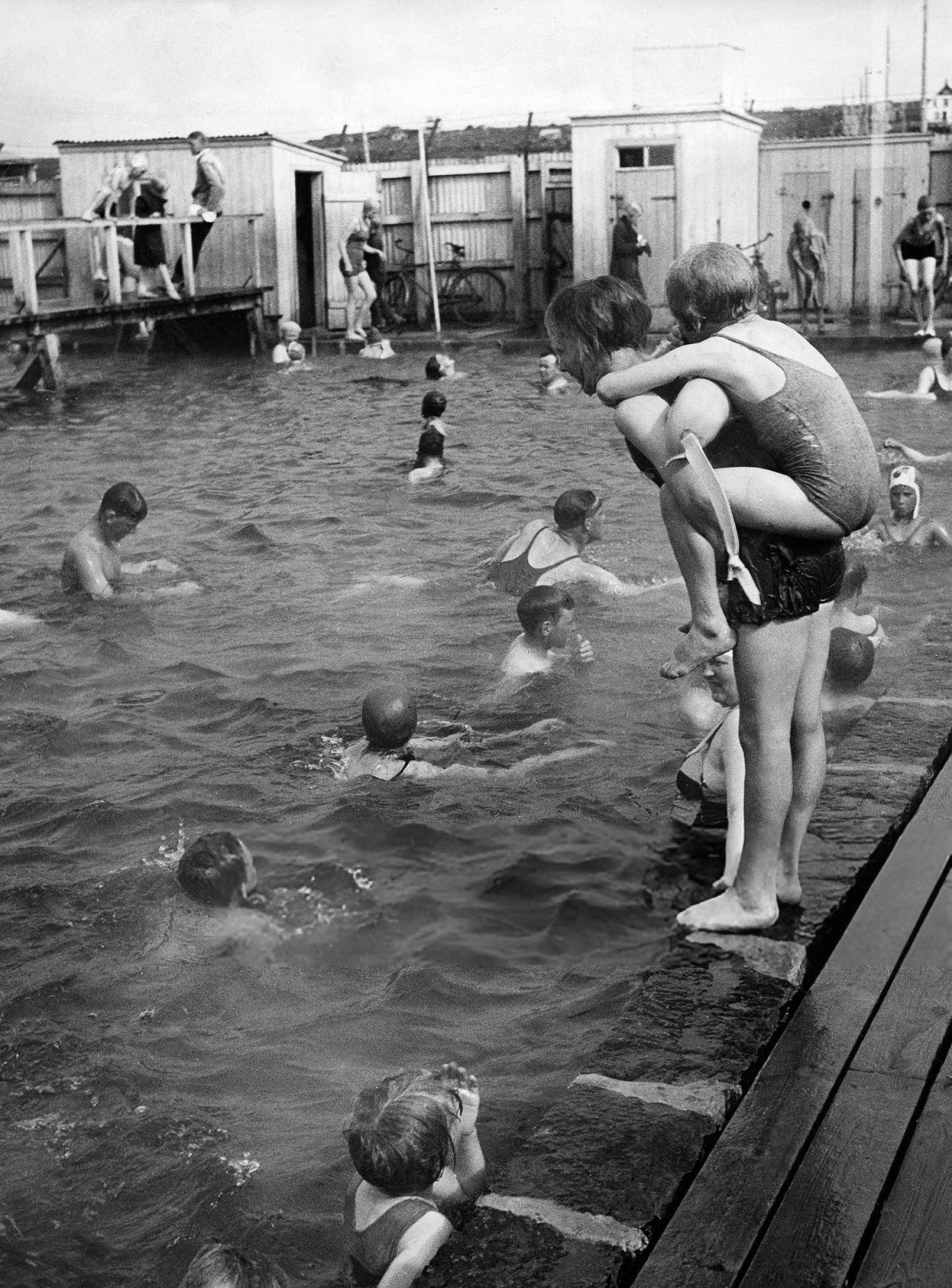 A swimming bath in Reykjavik, Iceland, 1935.