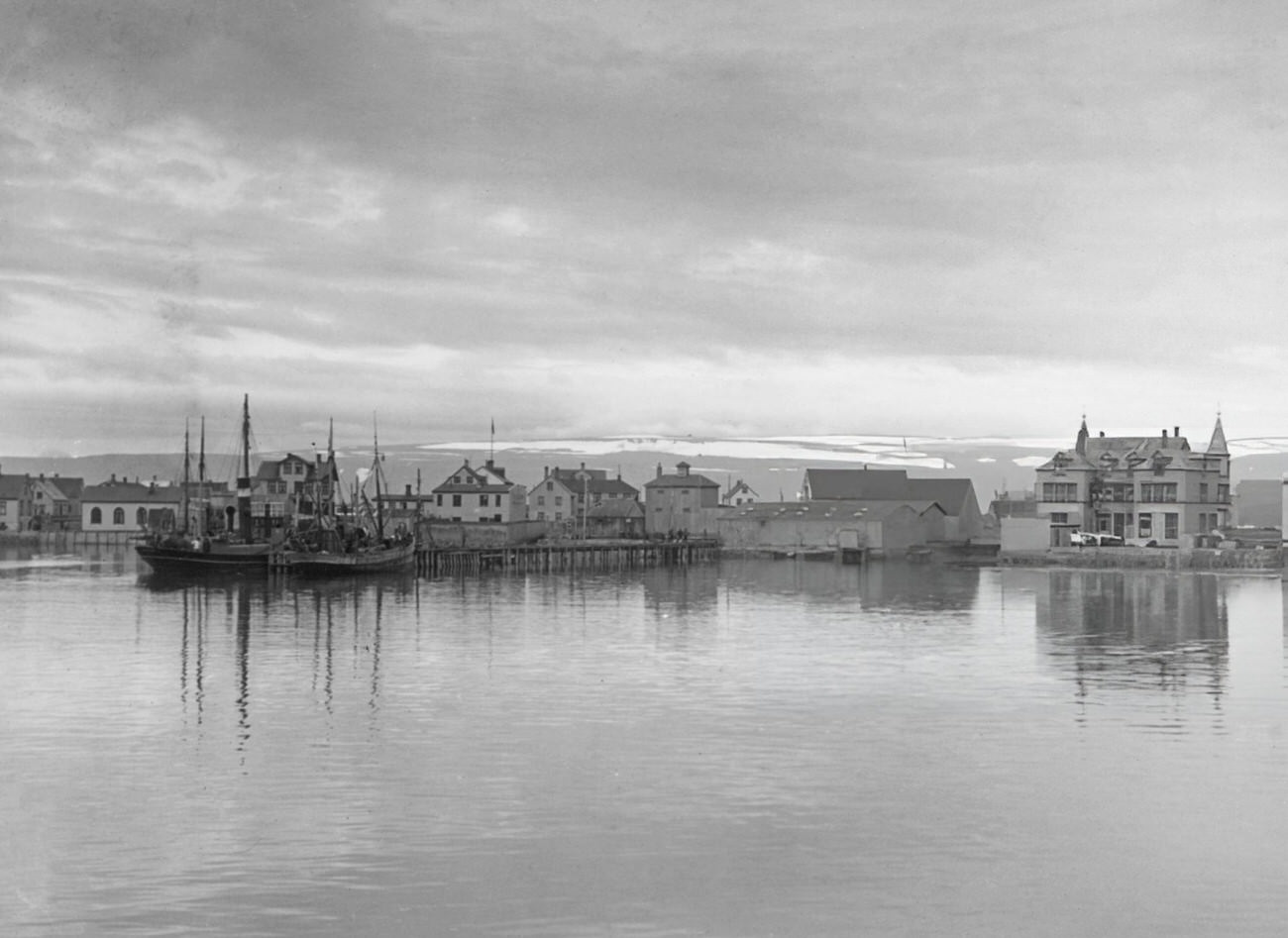 Isafjordur harbor, Iceland, 1935.