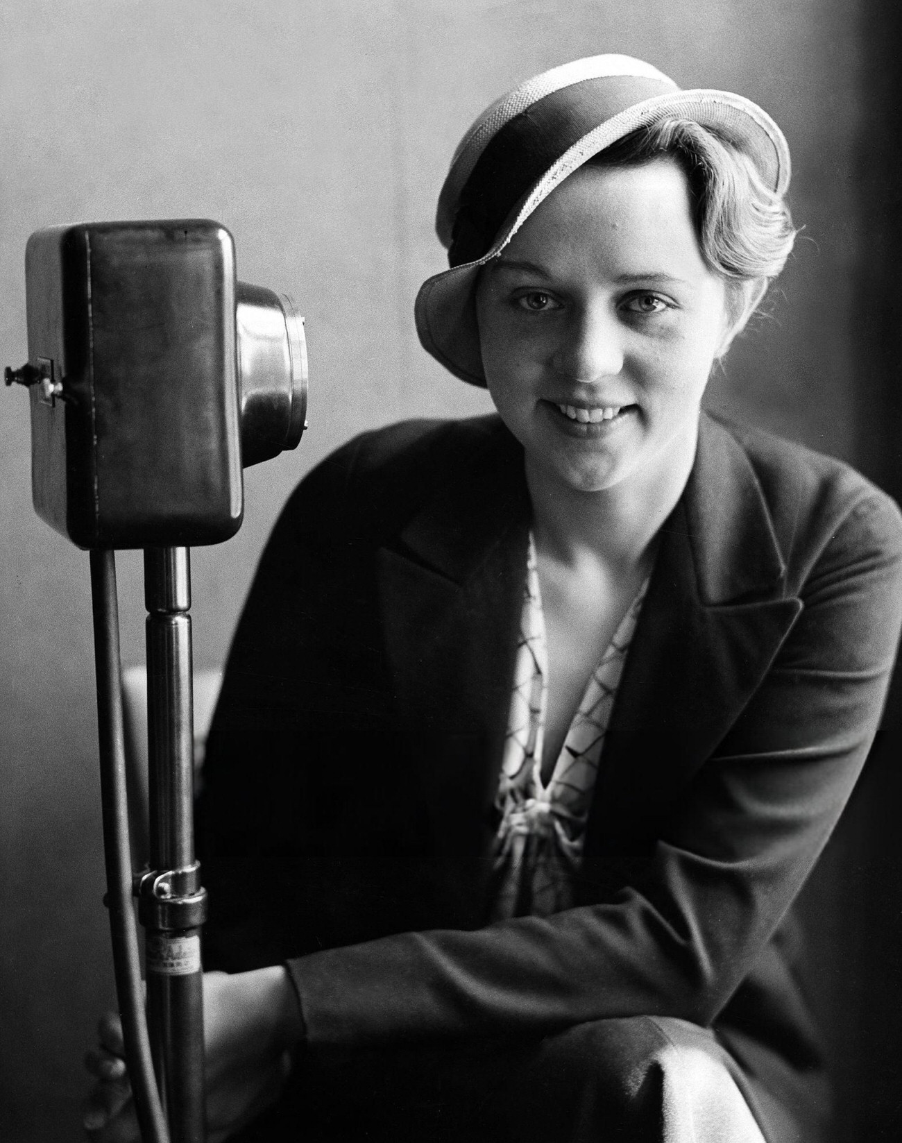 Sigrun Ögmundsdottir, radio moderator in Reykjavik, Iceland, 1934.