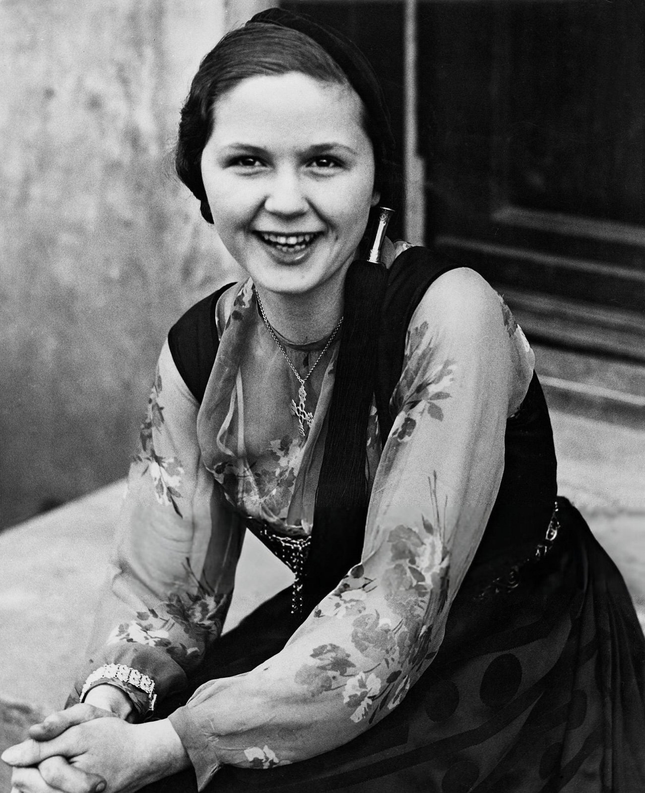 A young woman in traditional costume in Iceland, 1934.